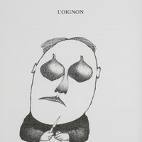 L'oignon (les yeux), dessin publié dans Linnéaments de André Balthazar et Roland Breucker paru aux Editions Le Daily-Bul en 1997